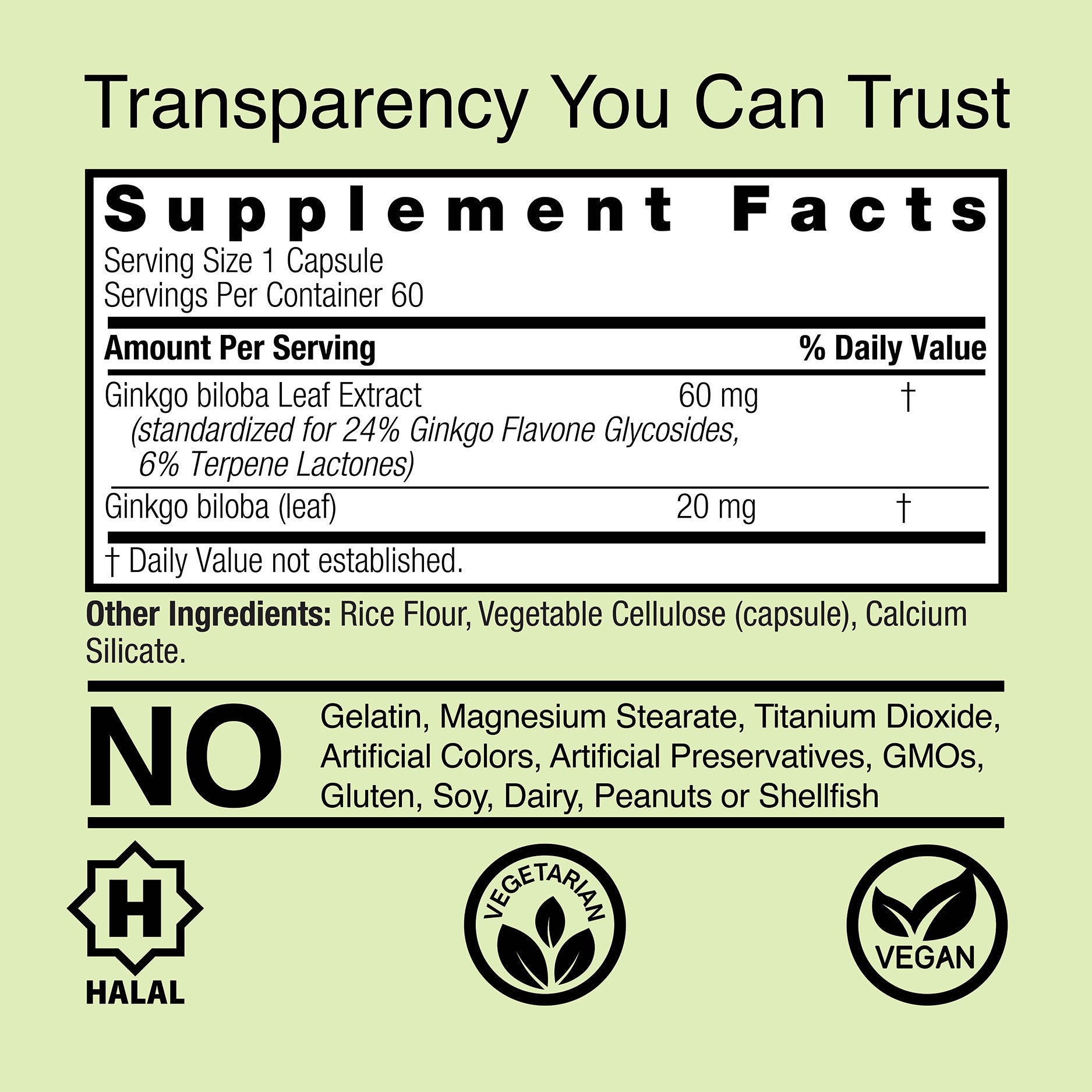 Ginkgo Leaf - Veggie Capsules