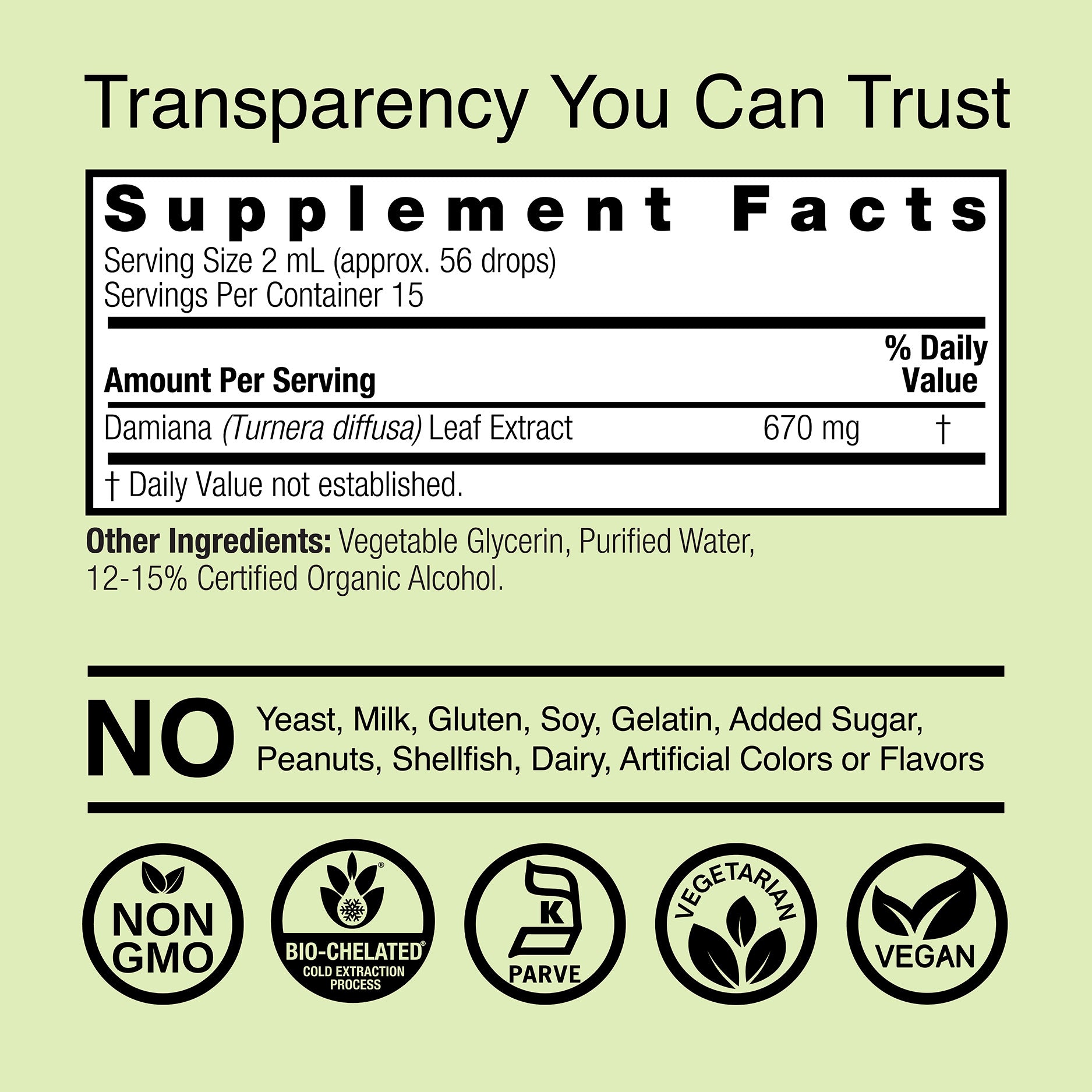 Damiana Extract - Low Alcohol Liquid