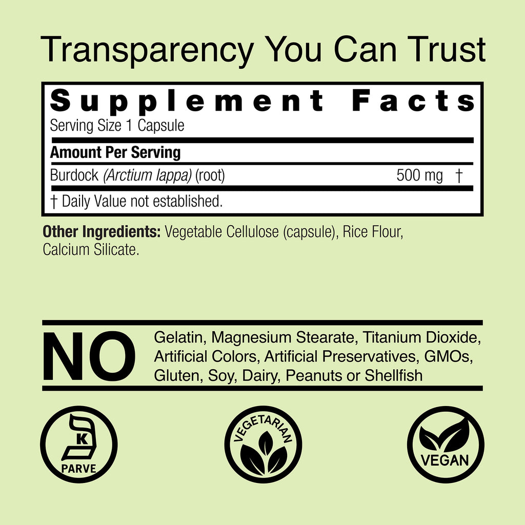 Burdock Root - Veggie Capsules
