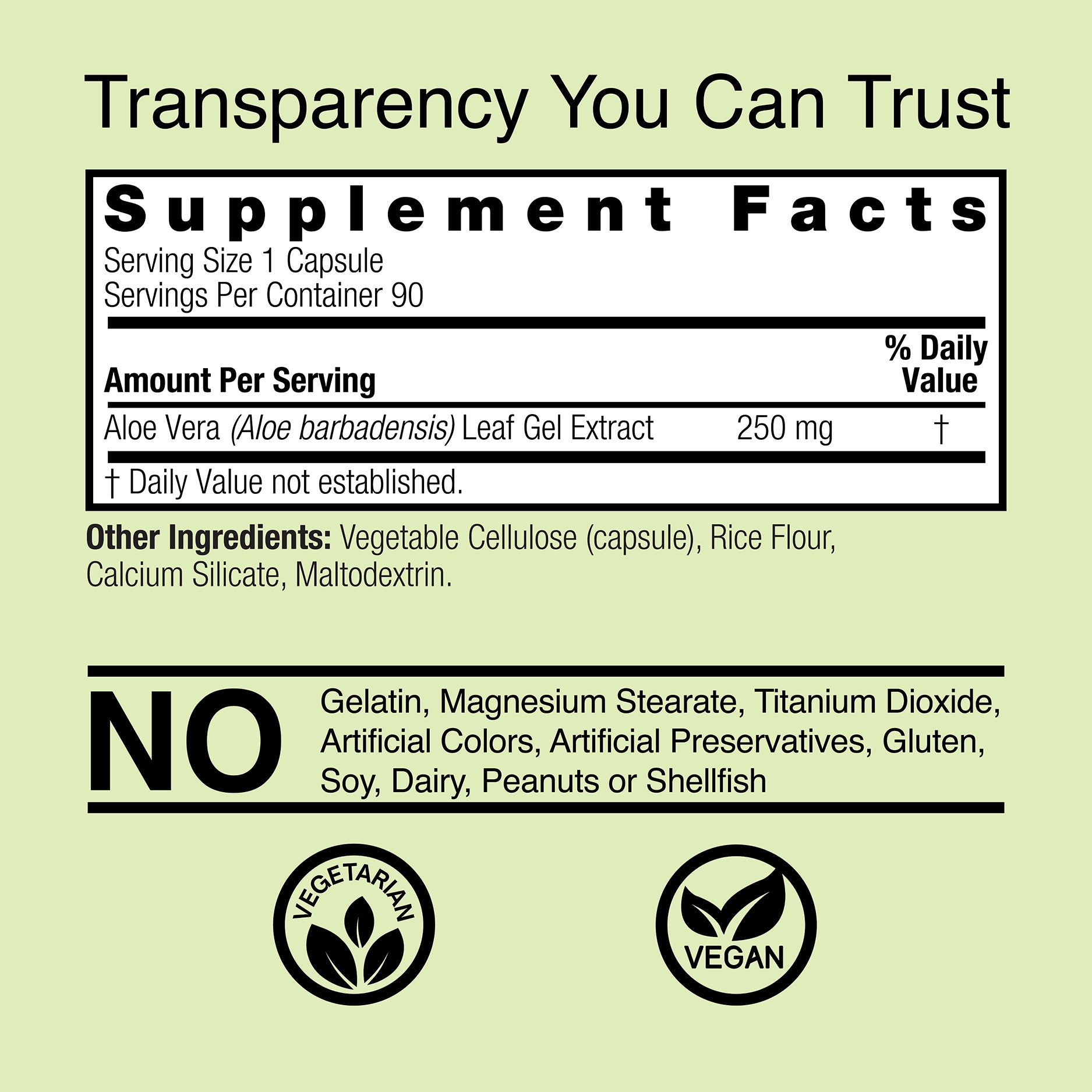 Aloe Vera Phytogel - Veggie Capsules