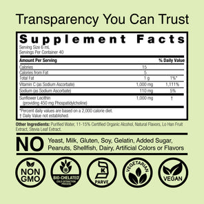 Liposomal Vitamin C 1000mg - Low Alcohol Liquid