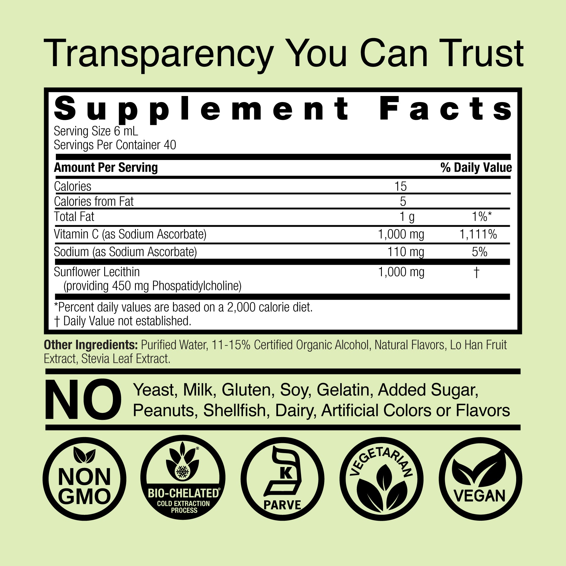 Liposomal Vitamin C 1000mg - Low Alcohol Liquid