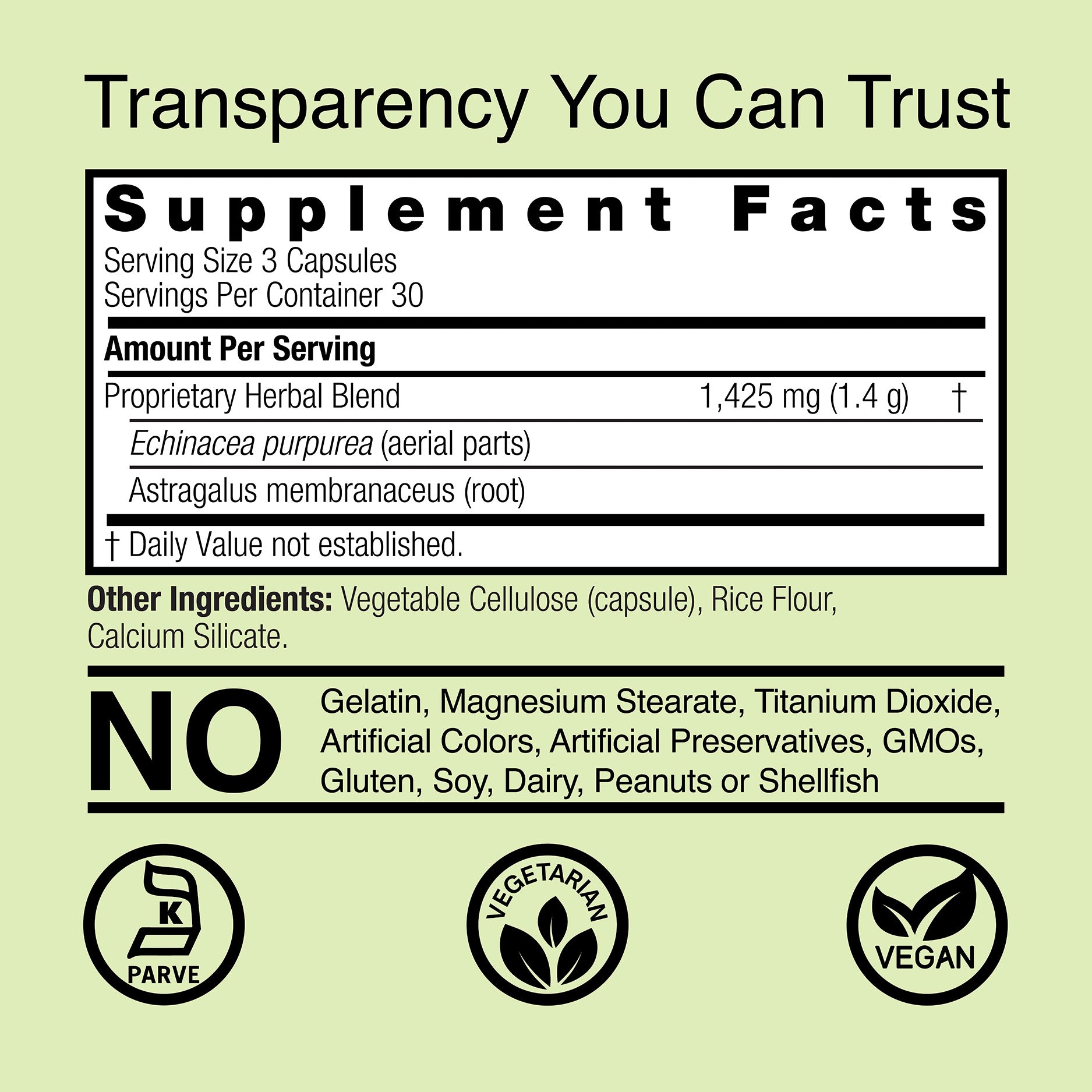 Echinacea & Astragalus - Veggie Capsules