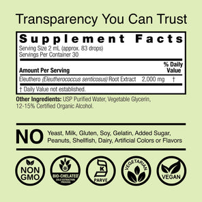 Eleuthero Extract - Low Alcohol Liquid