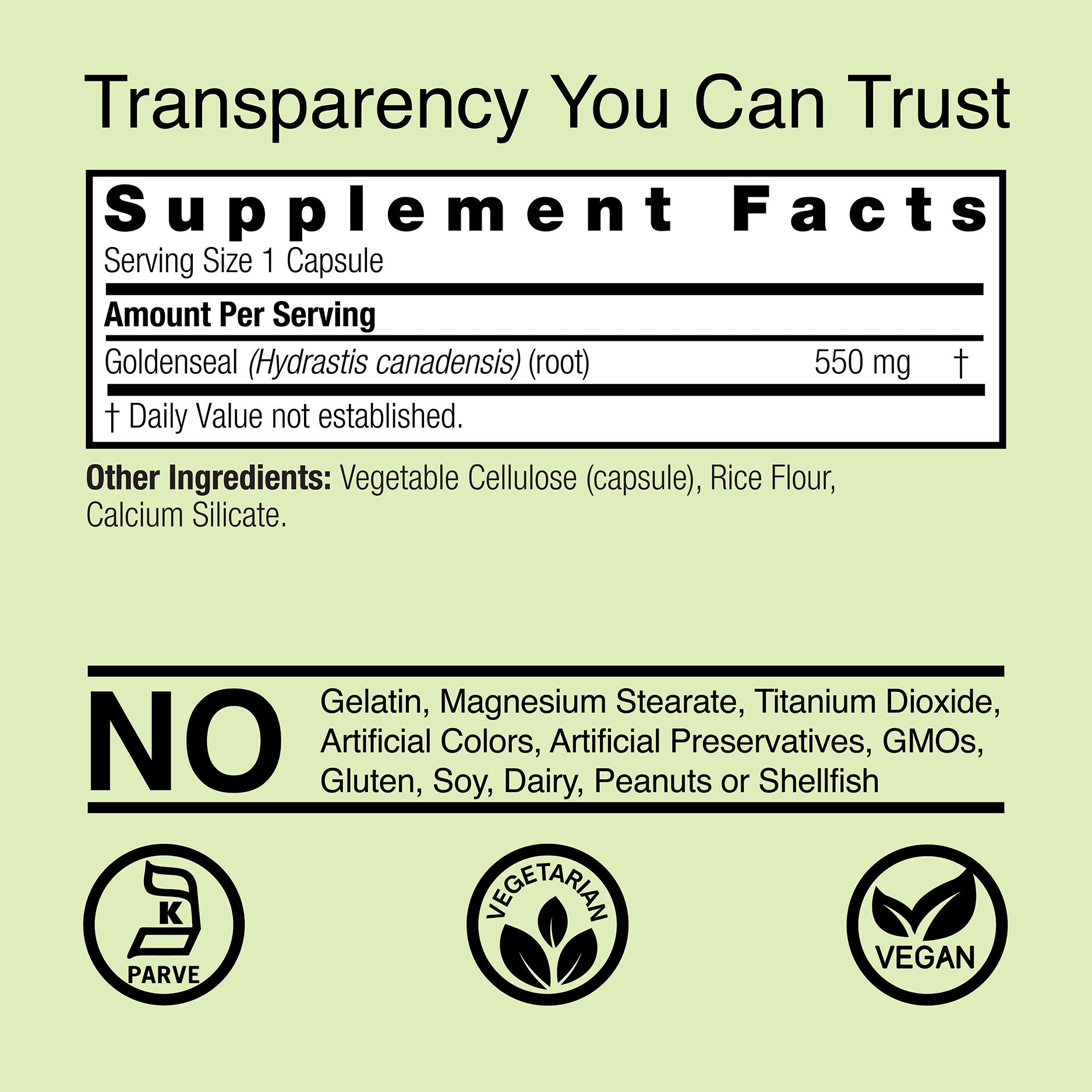 Goldenseal Root - Veggie Capsules