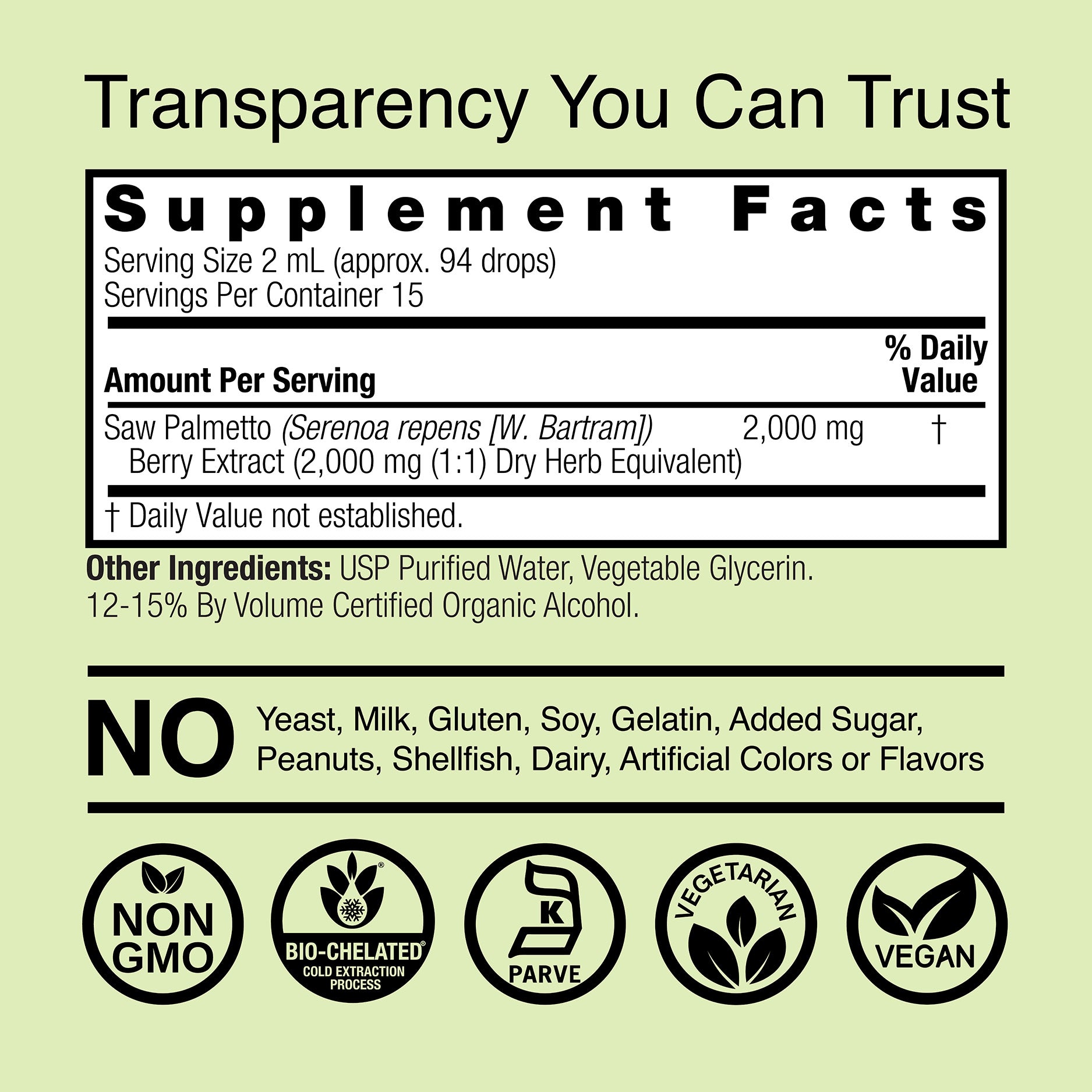 Saw Palmetto Extract - Low Alcohol Liquid