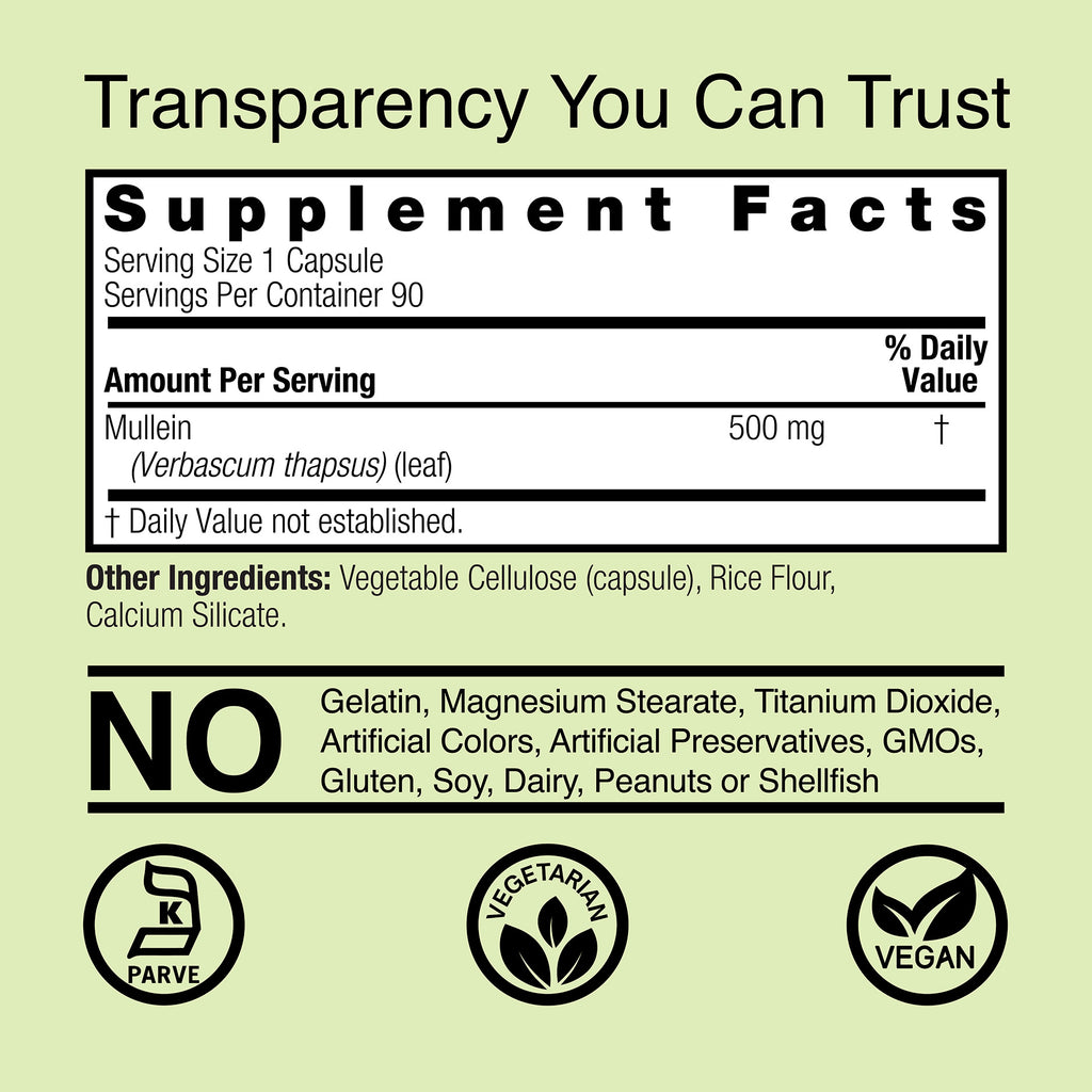 Mullein Leaf - Veggie Capsules