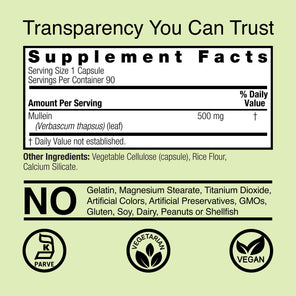 Mullein Leaf - Veggie Capsules