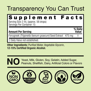 Fenugreek Extract - Low Alcohol Liquid