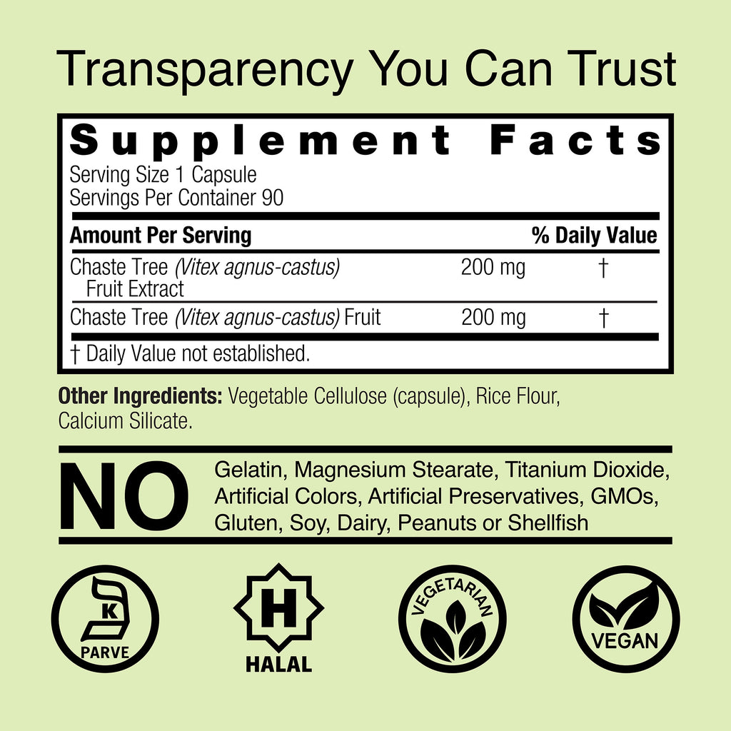 Chasteberry Vitex Agnus-Castus - Veggie Capsules