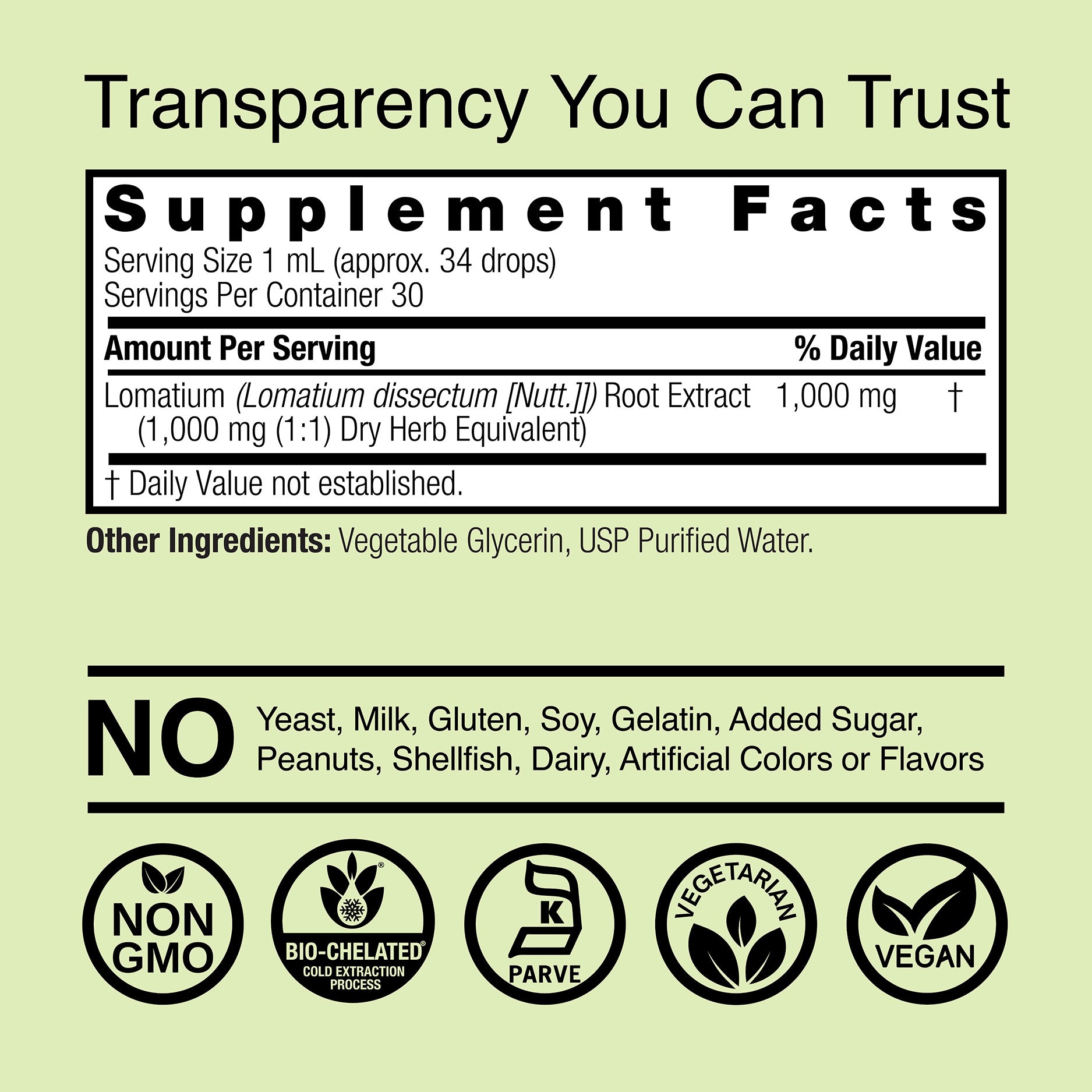 Lomatium Extract - Alcohol Free Liquid