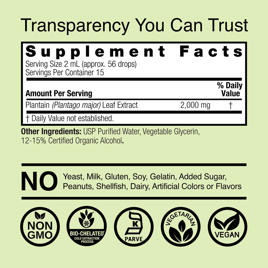 Plantain Extract - Low Alcohol Liquid