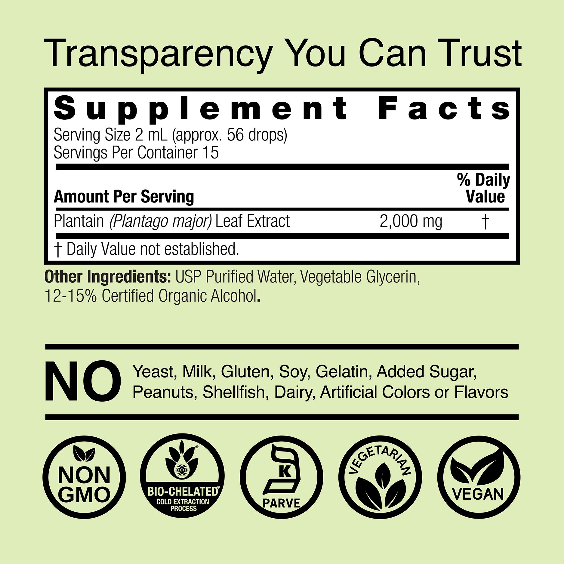 Plantain Extract - Low Alcohol Liquid