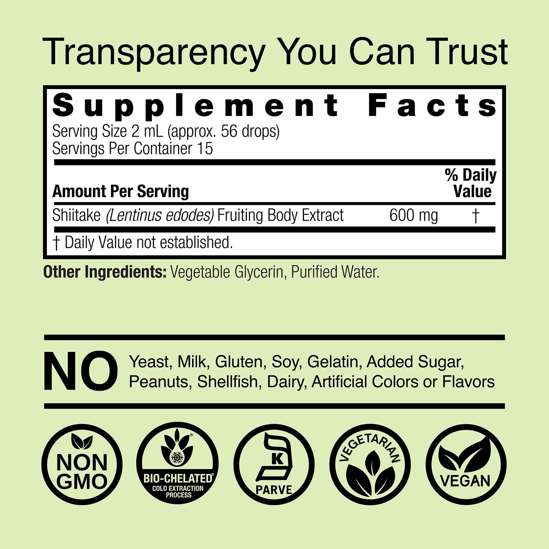 Shiitake Extract - Alcohol Free Liquid