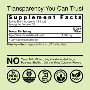 Sage Extract - Alcohol Free Liquid