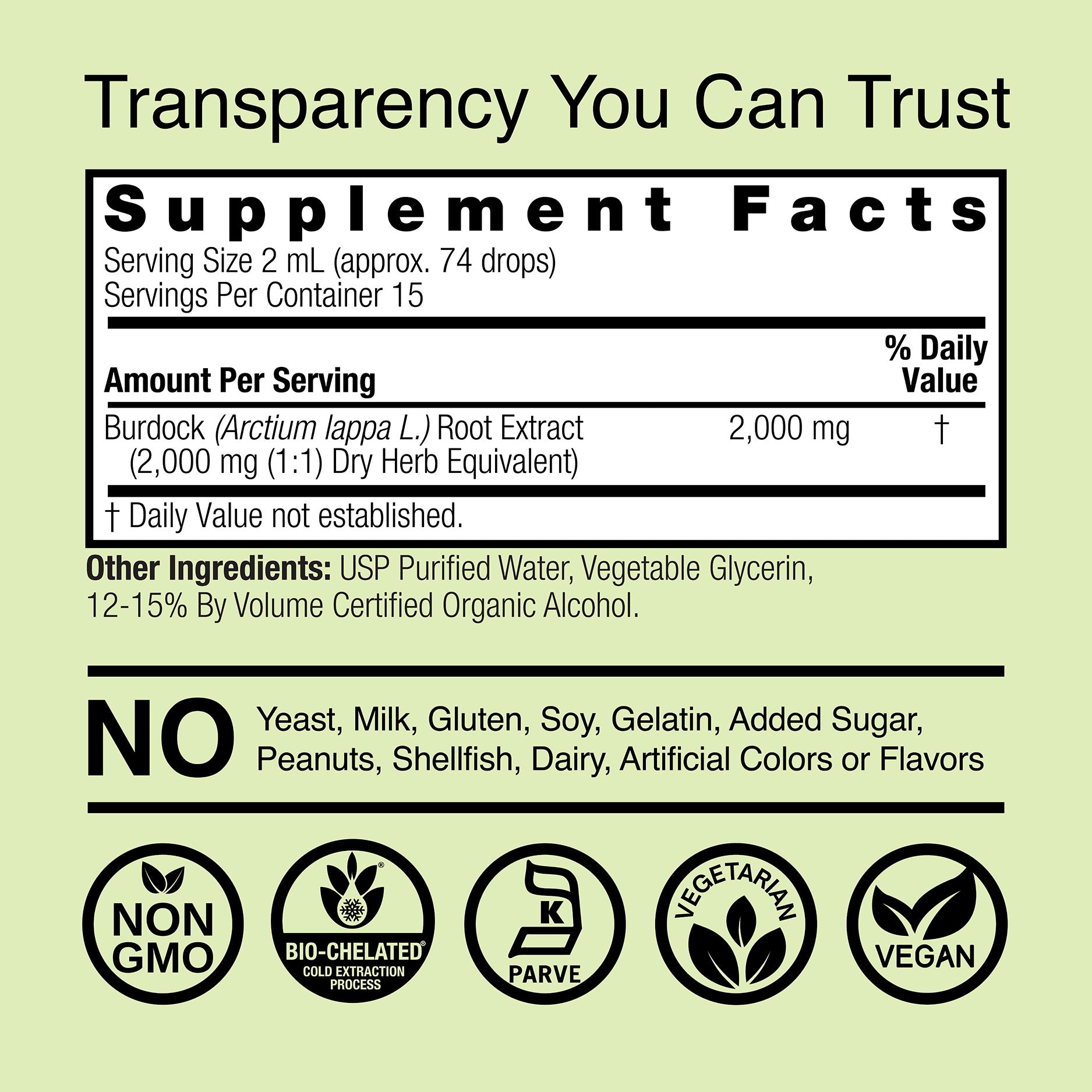 Burdock Extract - Low Alcohol Liquid