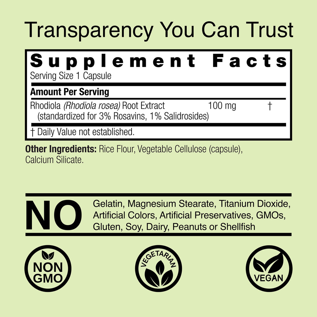 Rhodiola Root - Veggie Capsules