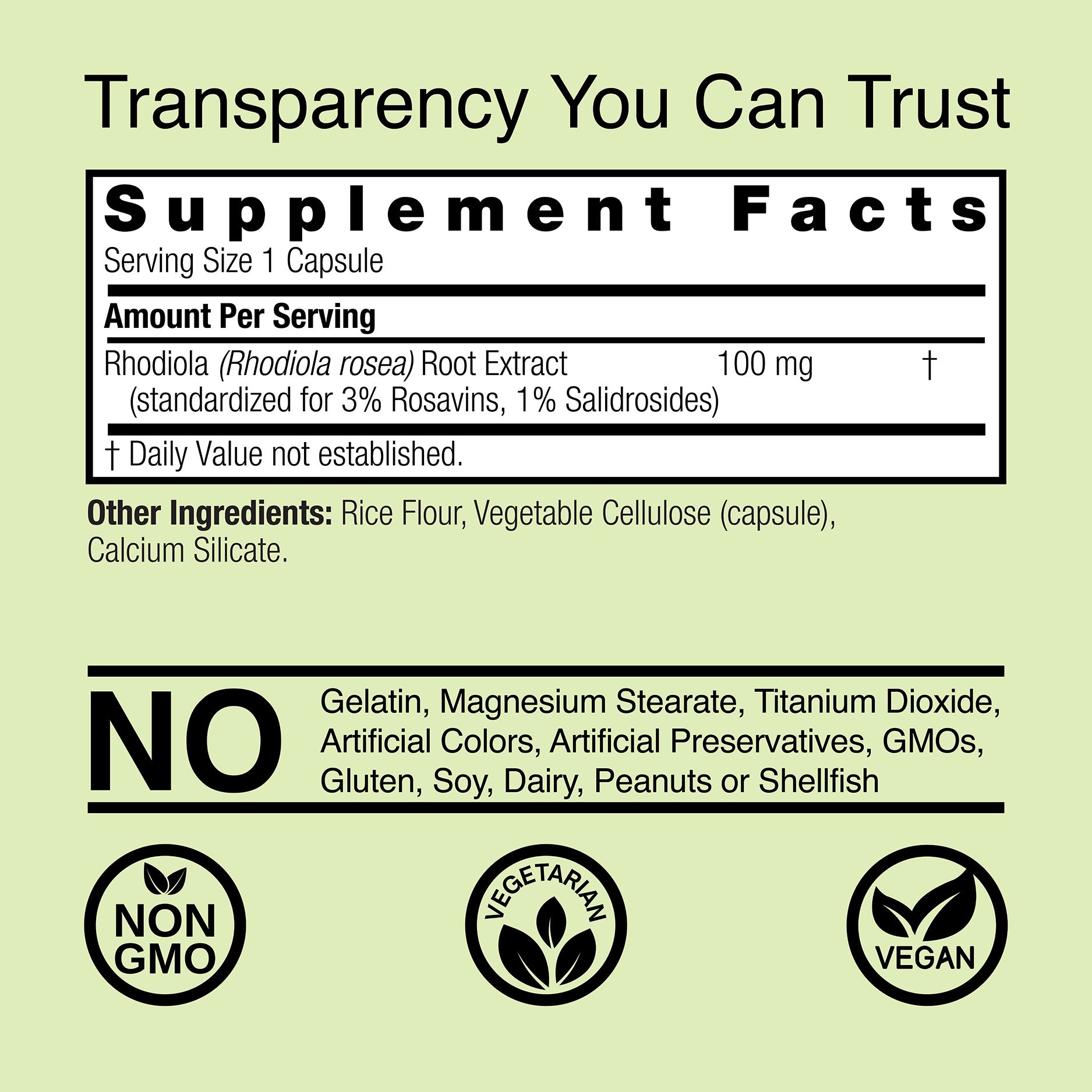 Rhodiola Root - Veggie Capsules