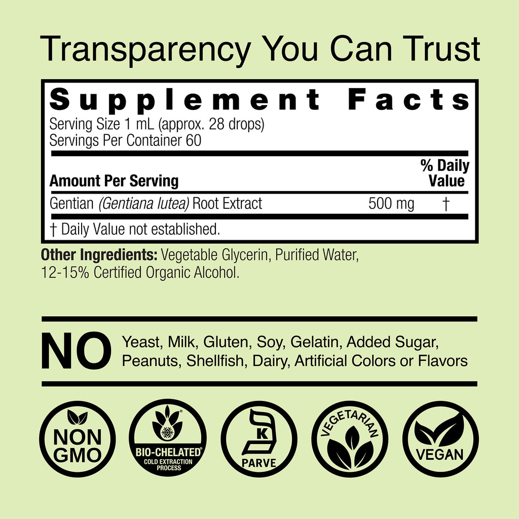 Gentian Root Extract - Low Alcohol Liquid