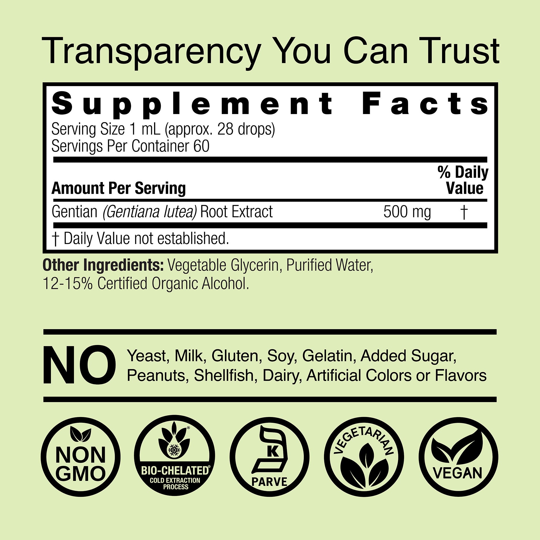 Gentian Root Extract - Low Alcohol Liquid