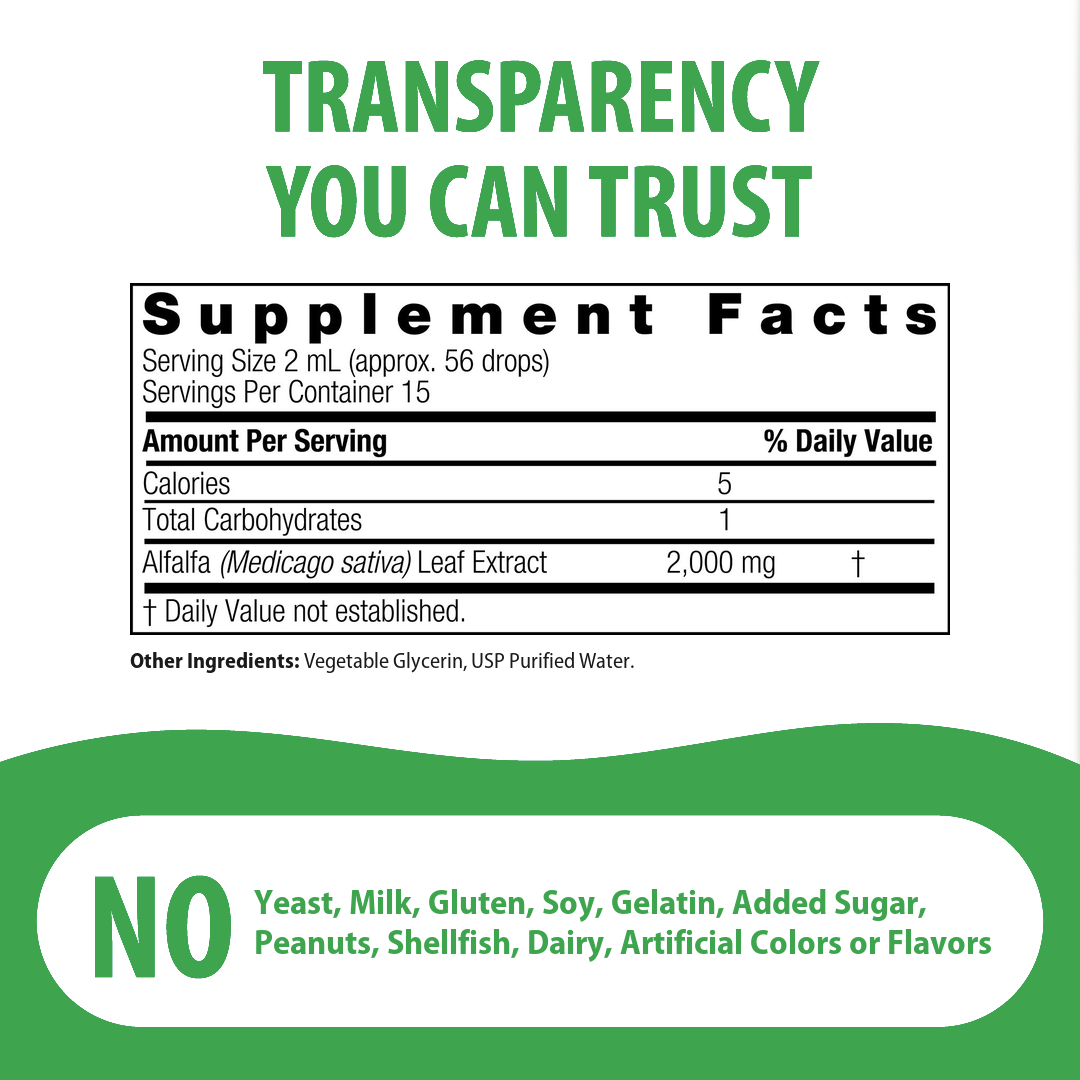 Alfalfa Extract - Alcohol Free Liquid