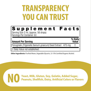 Fenugreek Extract - Low Alcohol Liquid