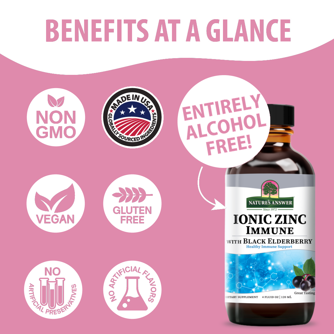 Ionic Zinc Immune with Black Elderberry - Alcohol Free Liquid