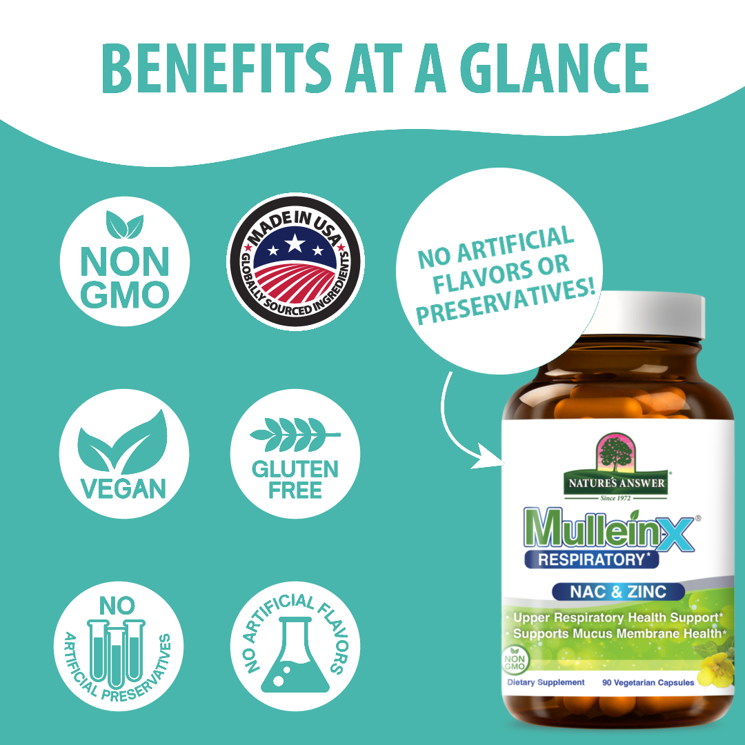 Mullein-X Respiratory NAC & Zinc - Veggie Capsules