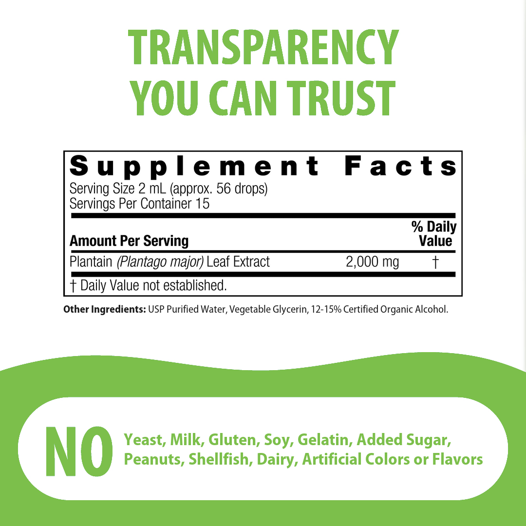 Plantain Extract - Low Alcohol Liquid