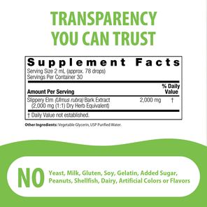 Slippery Elm Extract - Alcohol Free Liquid