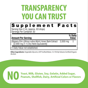 Slippery Elm Extract - Low Alcohol Liquid