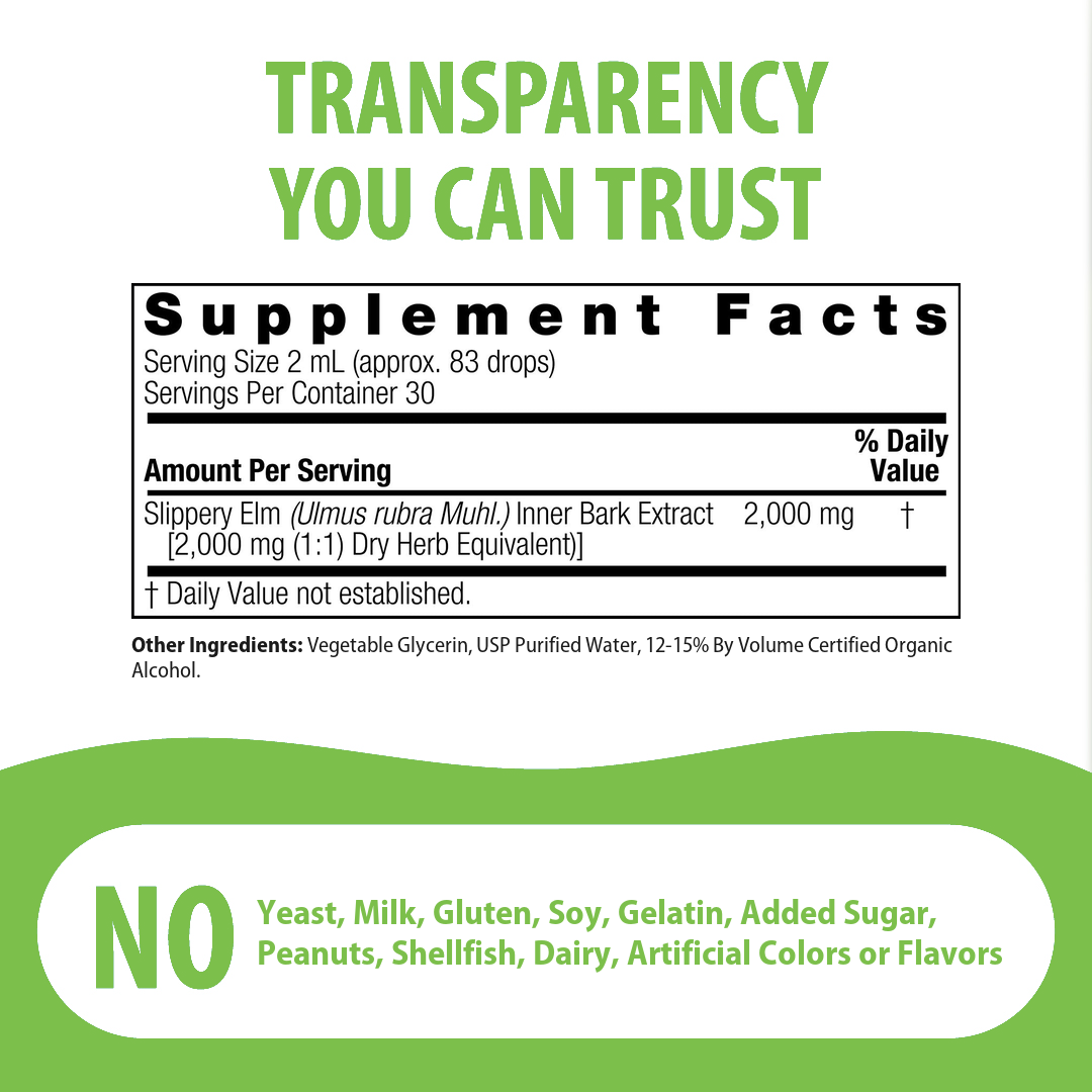 Slippery Elm Extract - Low Alcohol Liquid