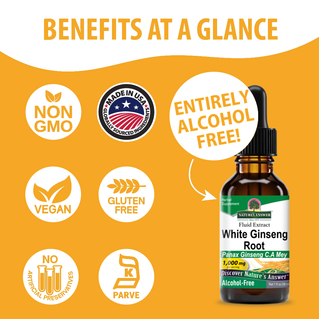 White Ginseng Extract - Alcohol Free Liquid