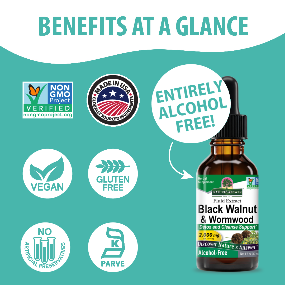 Black Walnut & Wormwood Extract - Alcohol Free Liquid