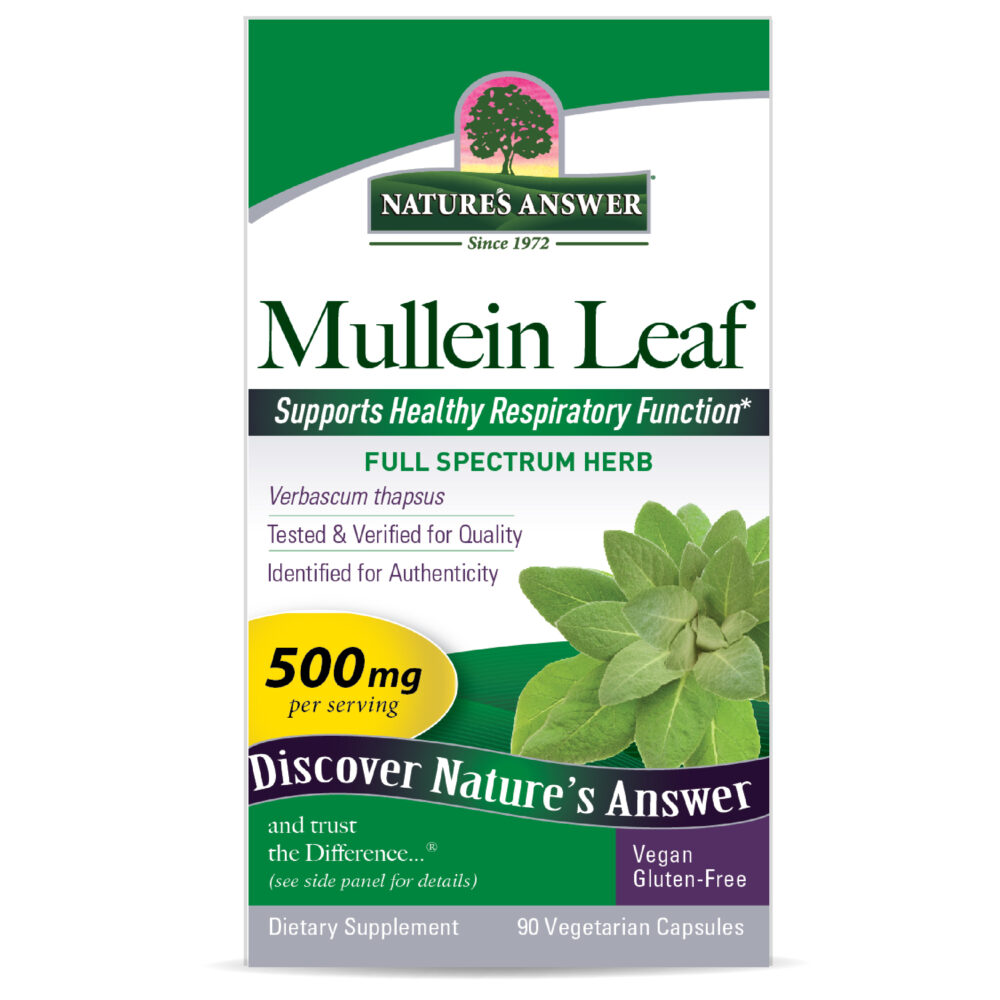 Mullein Leaf 90 v-caps Supplement Facts Box