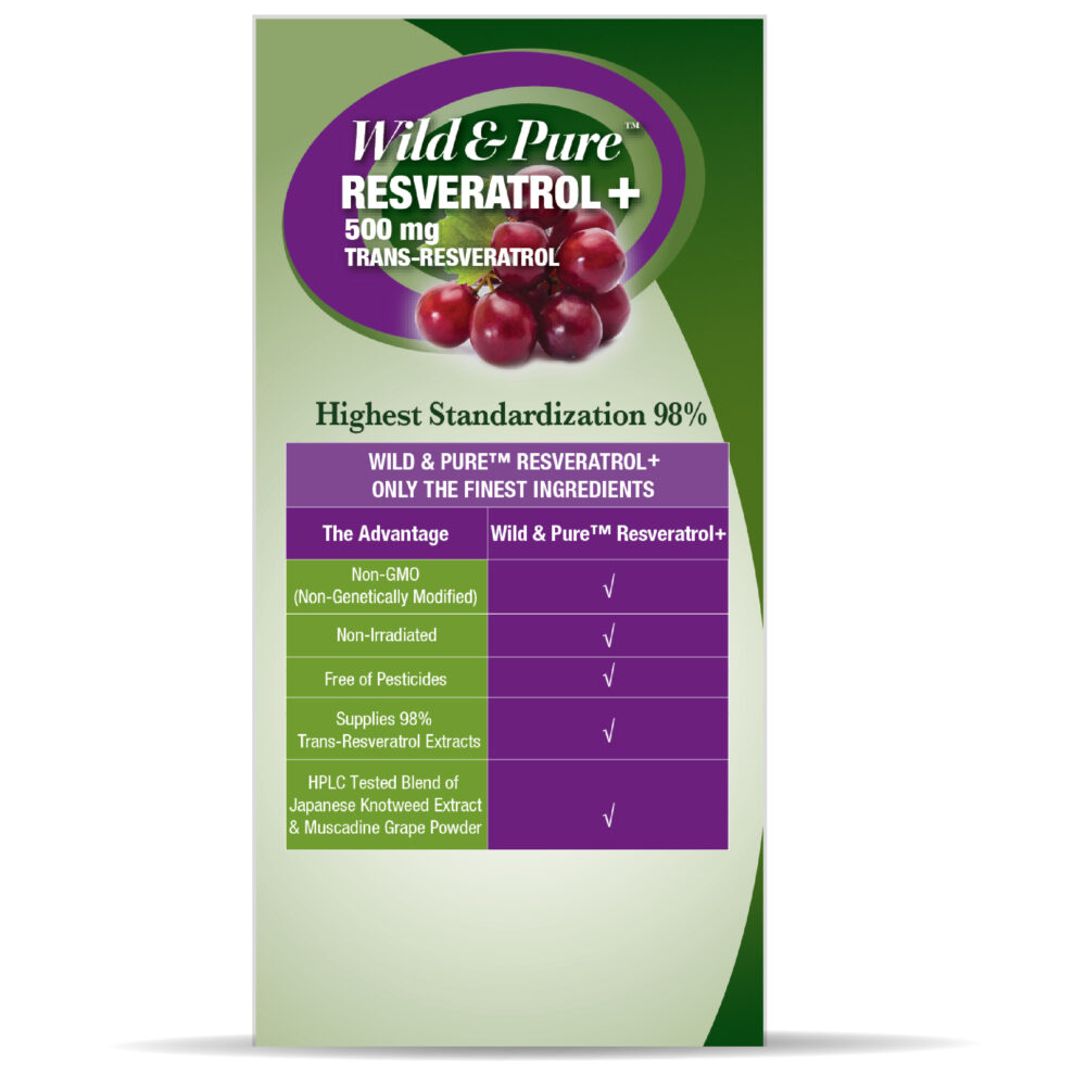 Wild & Pure Resveratrol 500mg Box