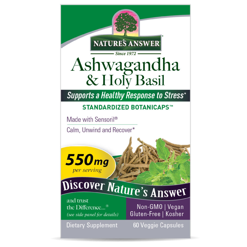 Ashwagandha Holy Basil Capsules 60 Count Box