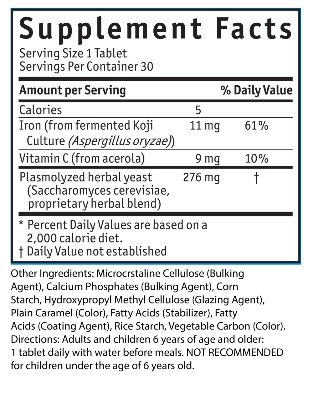 1314 Iron Tablets SFB